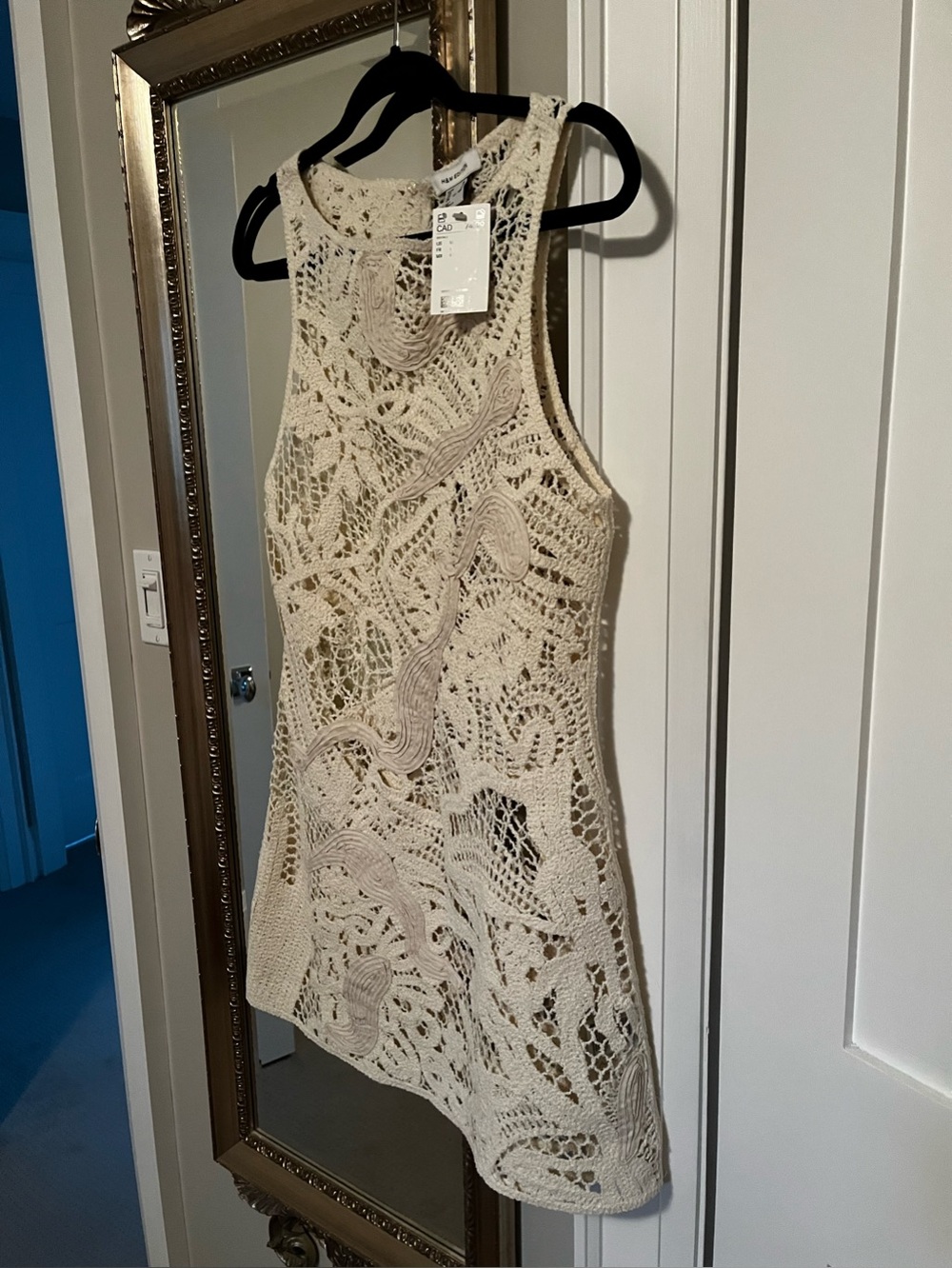 H&M Cream Crochet Mini Dress